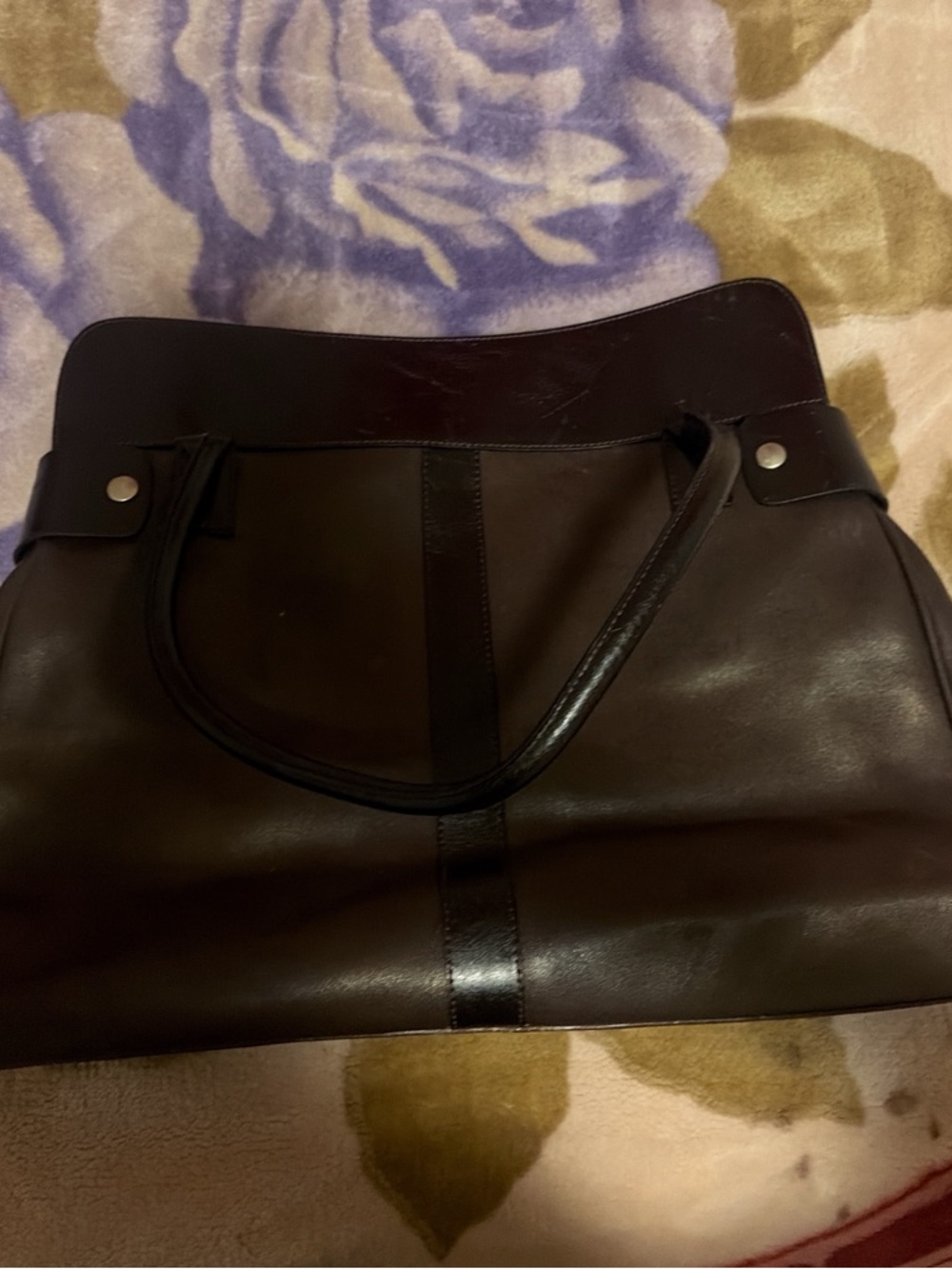 Classic women’s Leather Tote Bag in Dark Brown